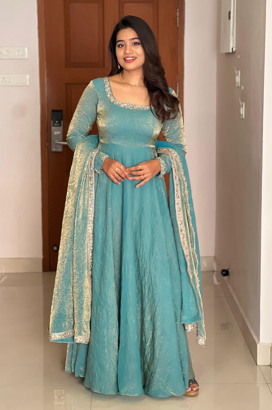 Festive Special Fandy Satin Silk Anarkali Gown
