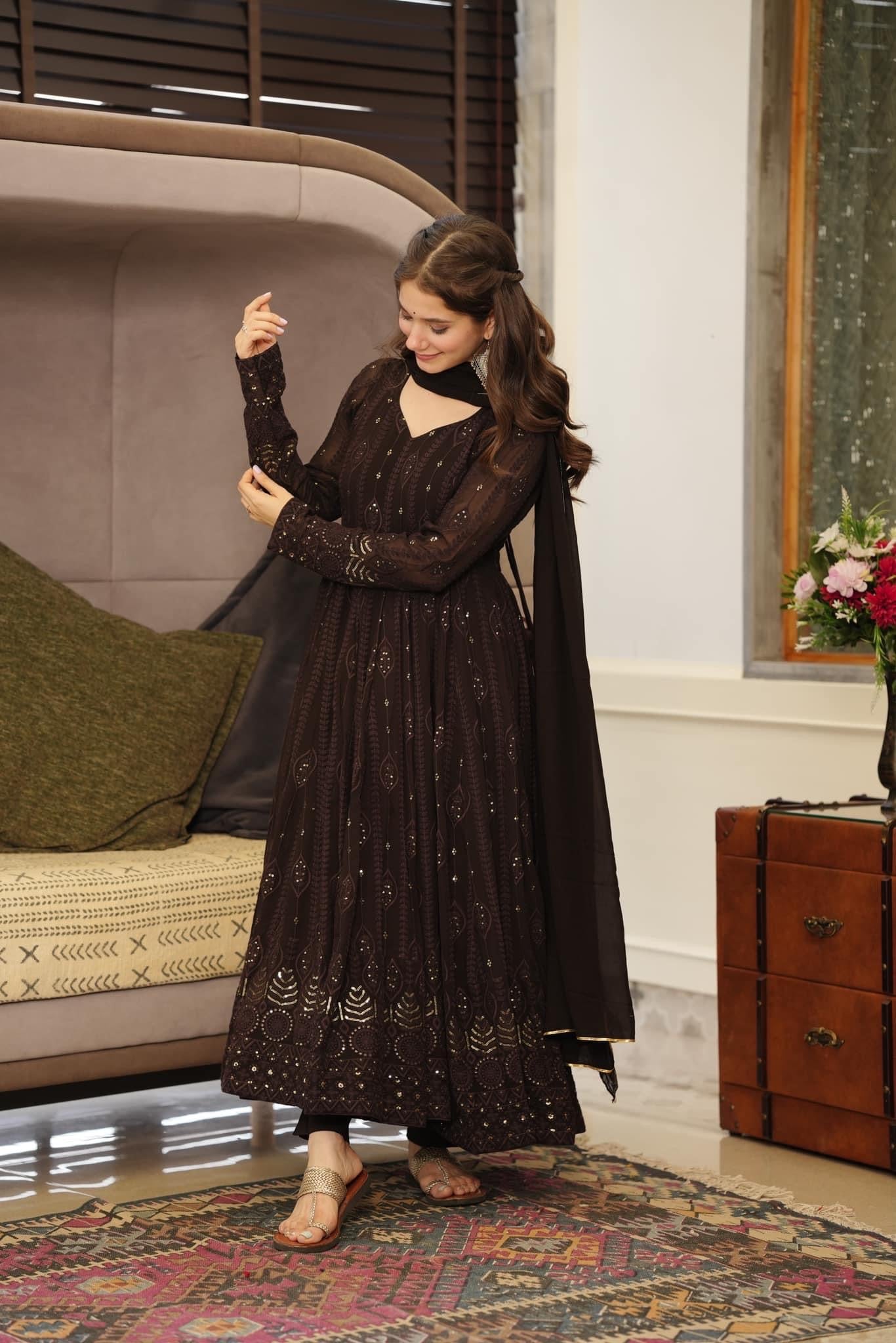 Black Color Designer Party Wear Anarkali Suit