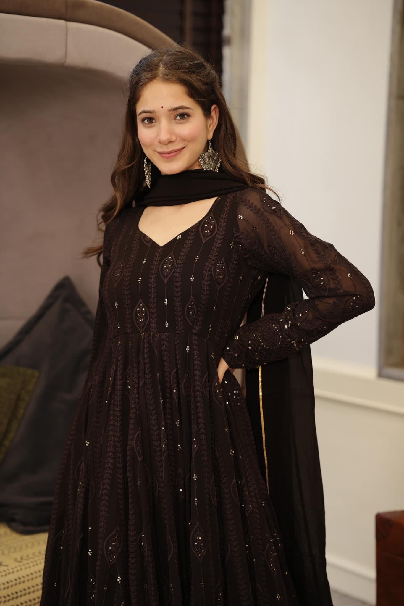 Black Color Designer Party Wear Anarkali Suit