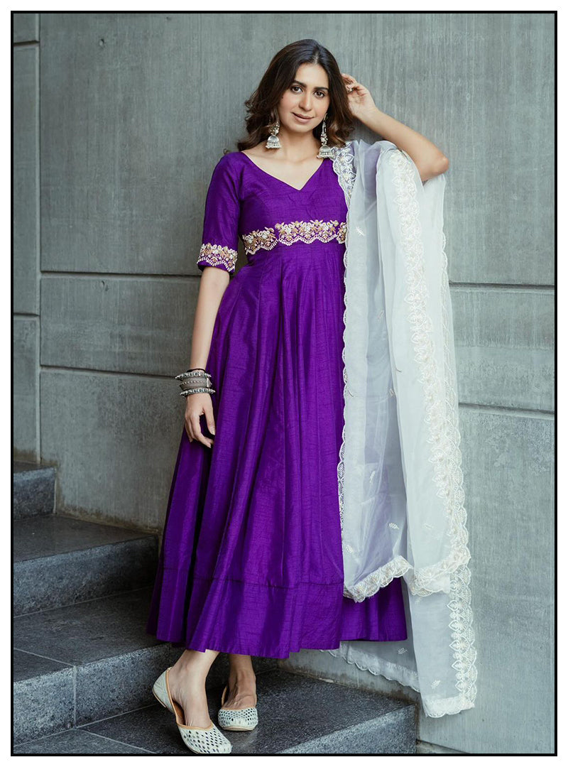 Purple Color Trending Party Wear Designer Anarkali Gown