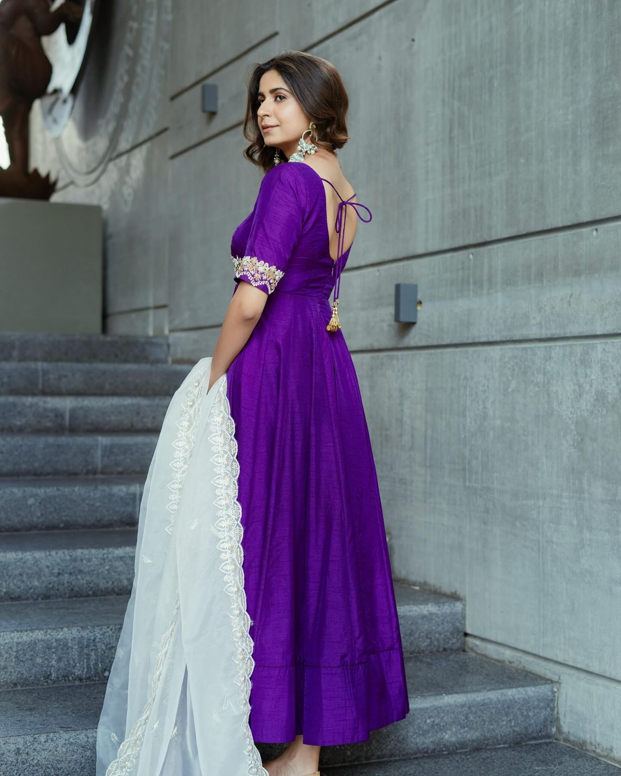 Purple Color Trending Party Wear Designer Anarkali Gown