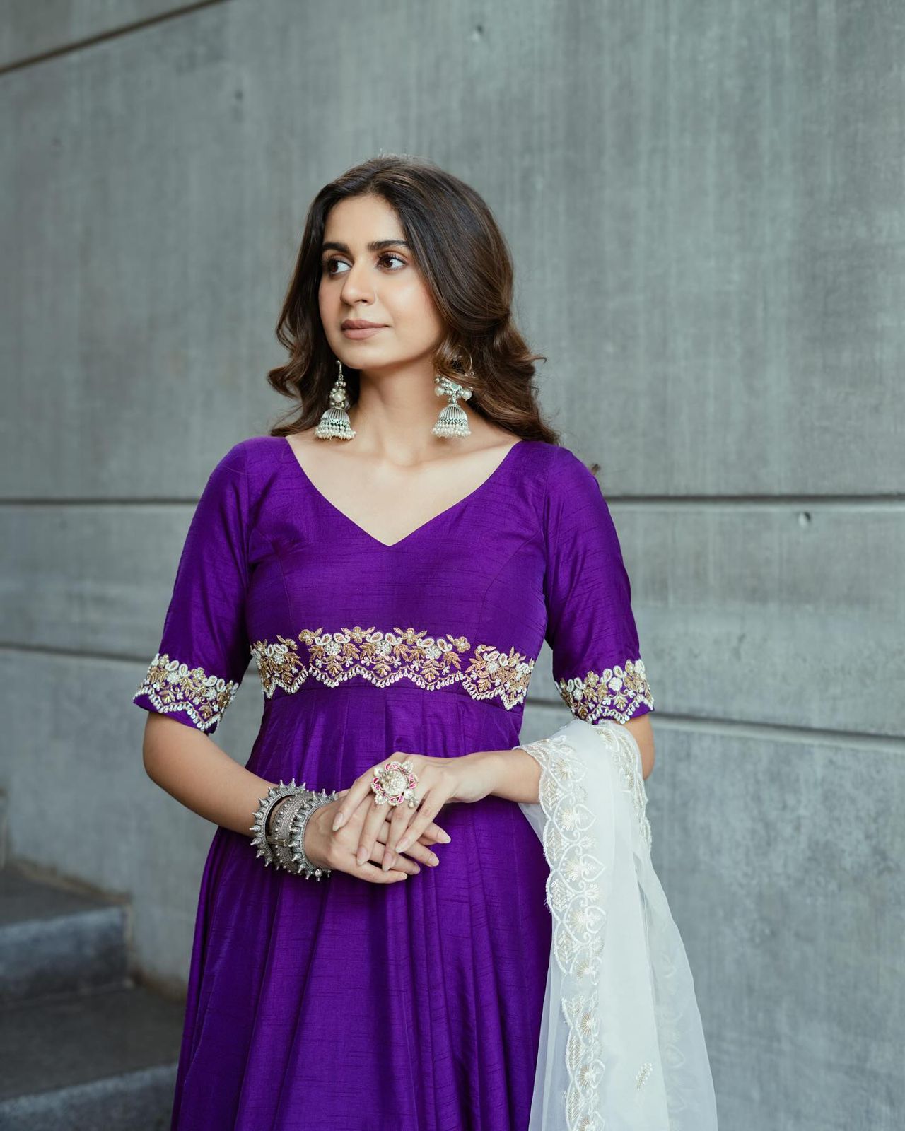 Purple Color Trending Party Wear Designer Anarkali Gown