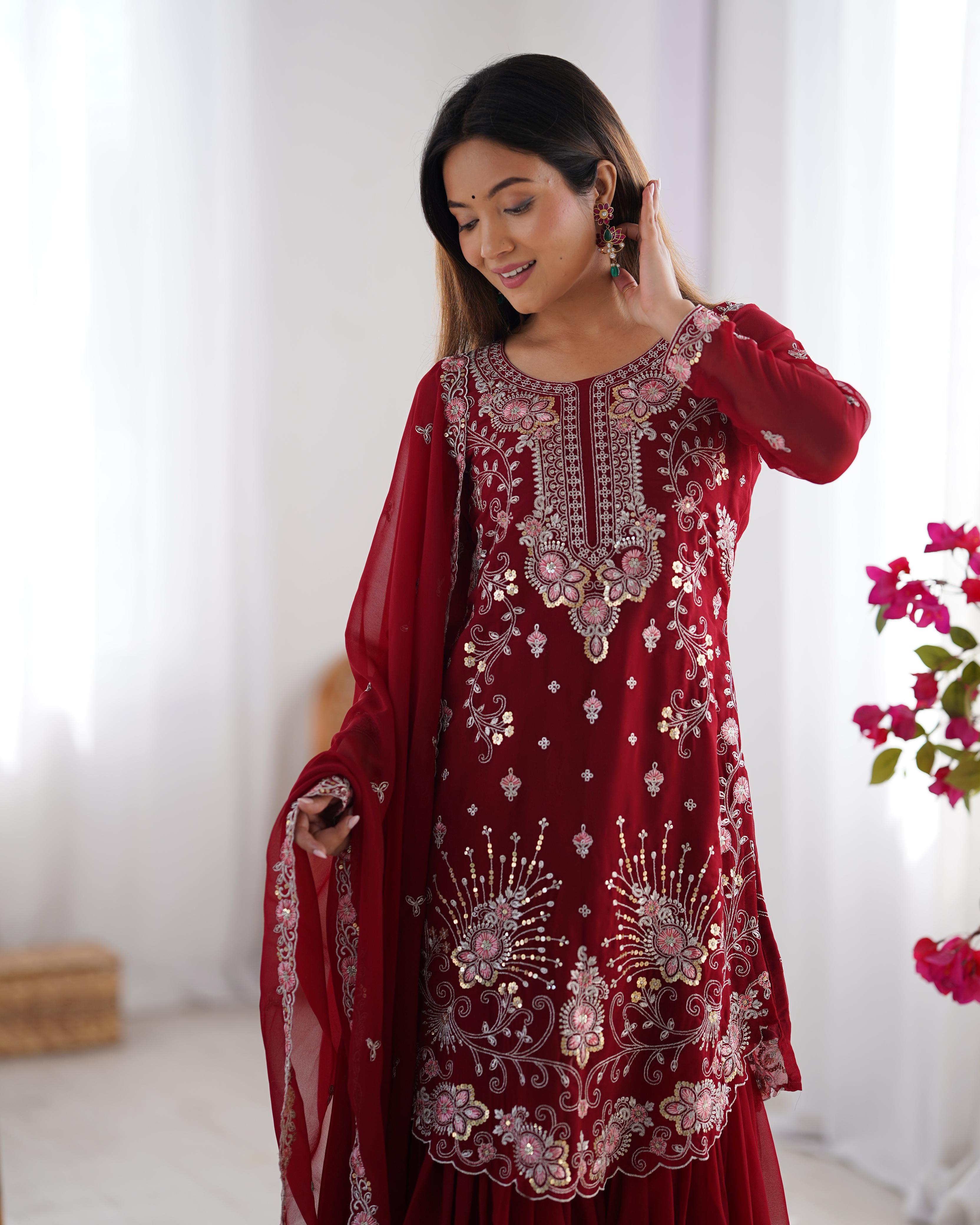 Buy Beautiful Maroon Festive Special Trending Anarkali Suit