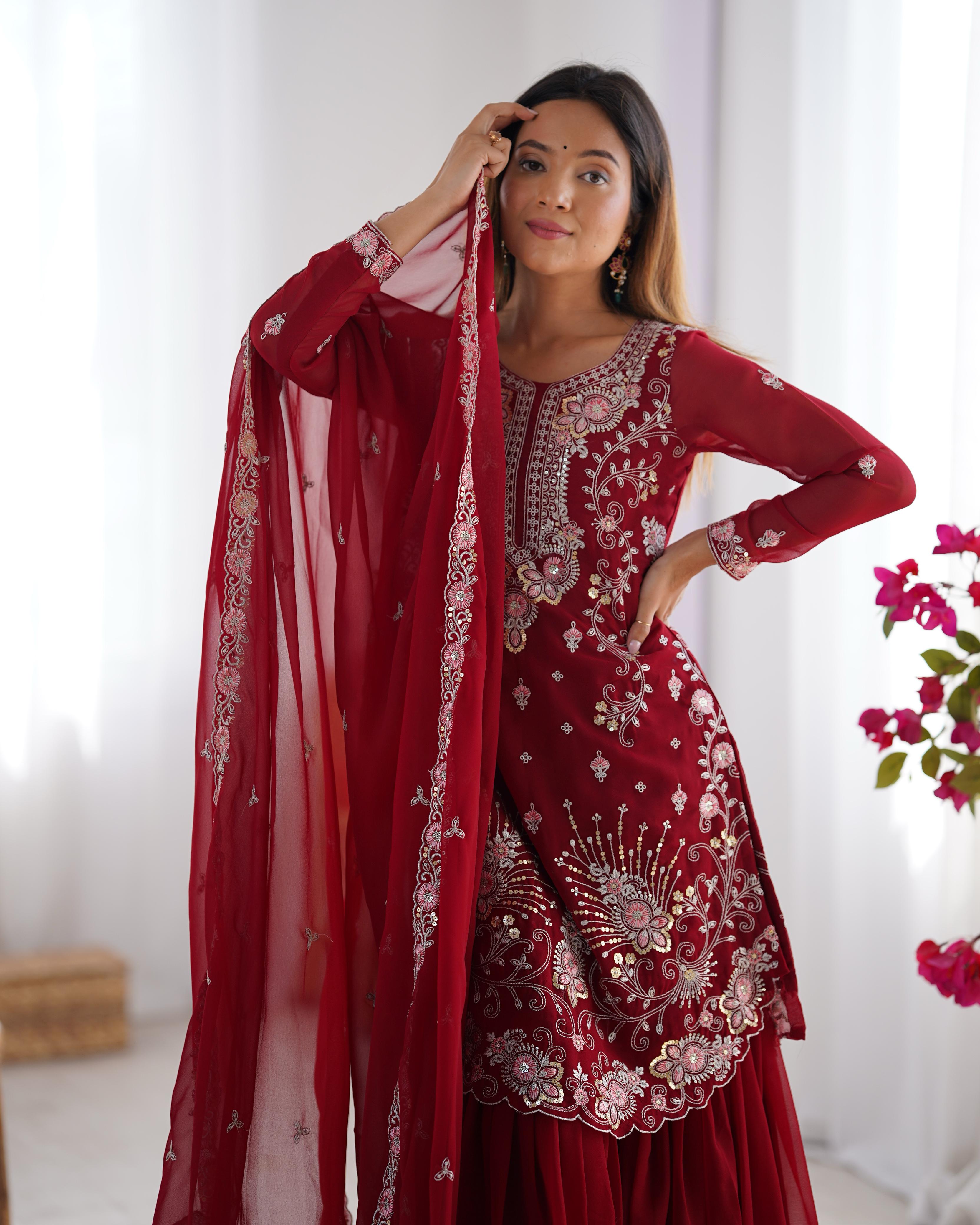 Buy Beautiful Maroon Festive Special Trending Anarkali Suit