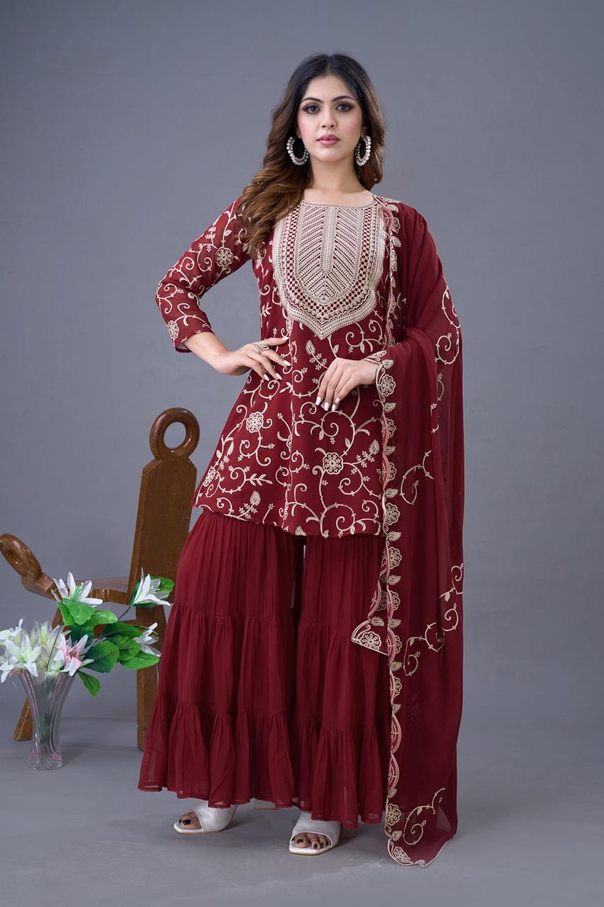 Wedding Special Most Trending Georgette Sharara Dress