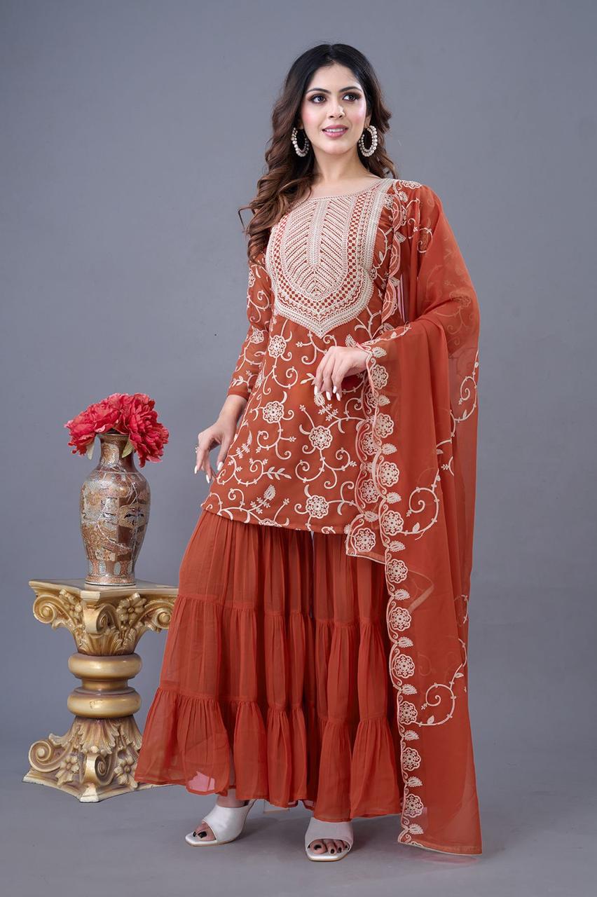 Wedding Special Most Trending Georgette Sharara Dress