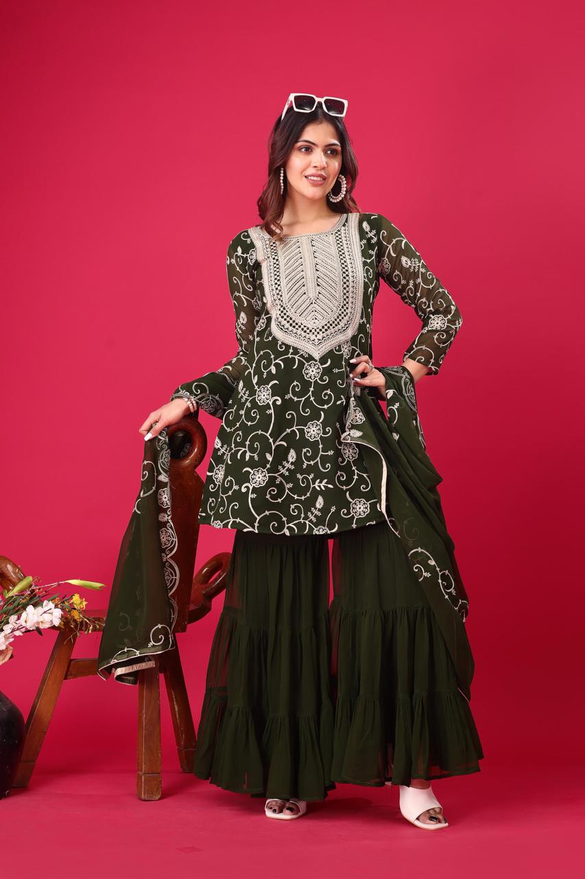Wedding Special Most Trending Georgette Sharara Dress