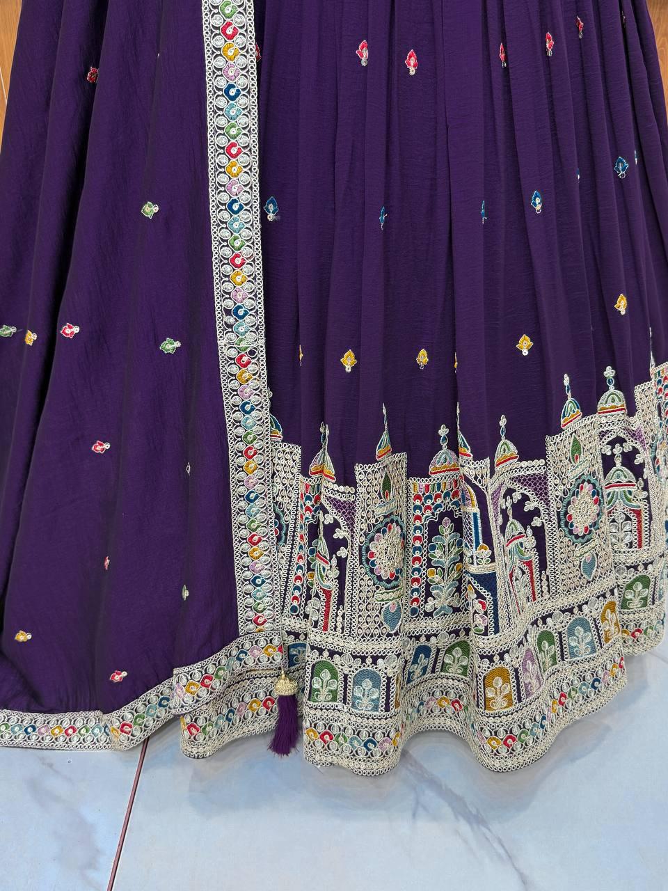 Most Trending Wedding Special Vichitra Silk Lehenga Choli