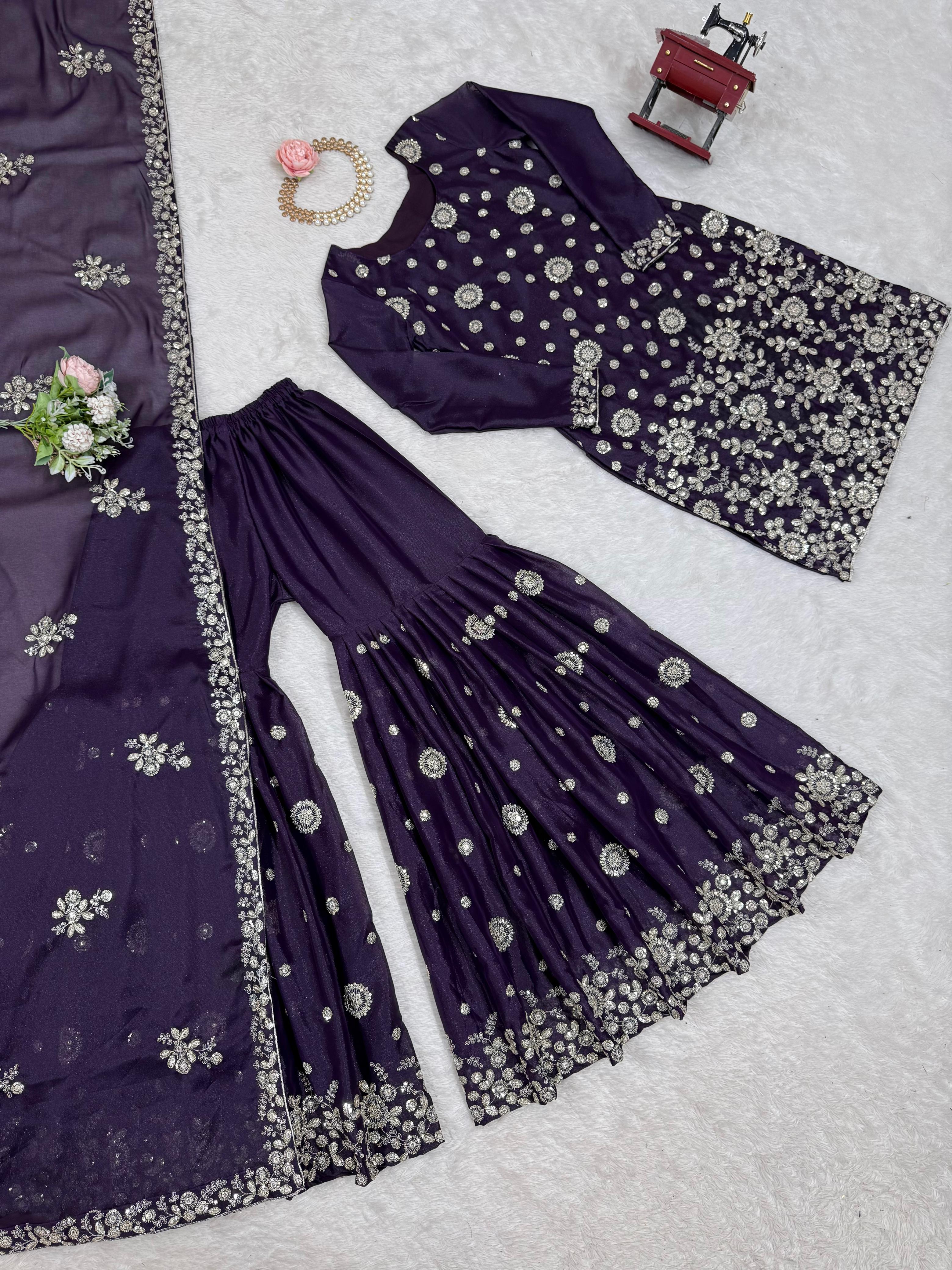 Most Trending Festive Special Party Wear Designer Sharara Suit