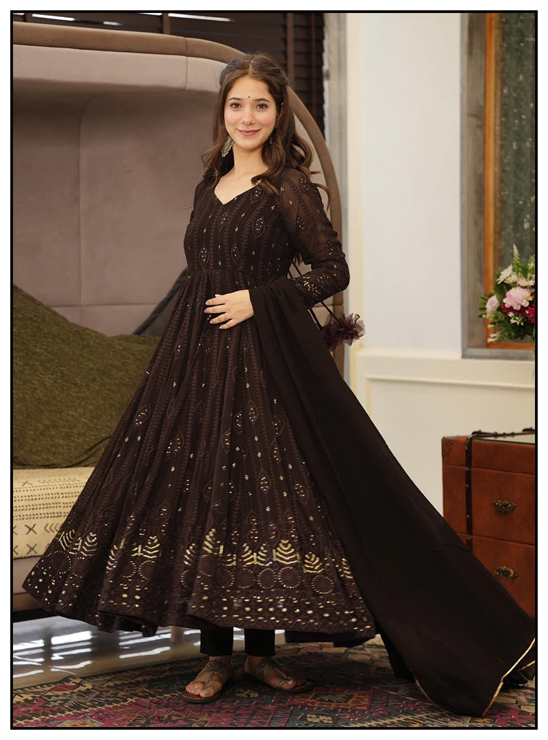 Black Color Designer Party Wear Anarkali Suit