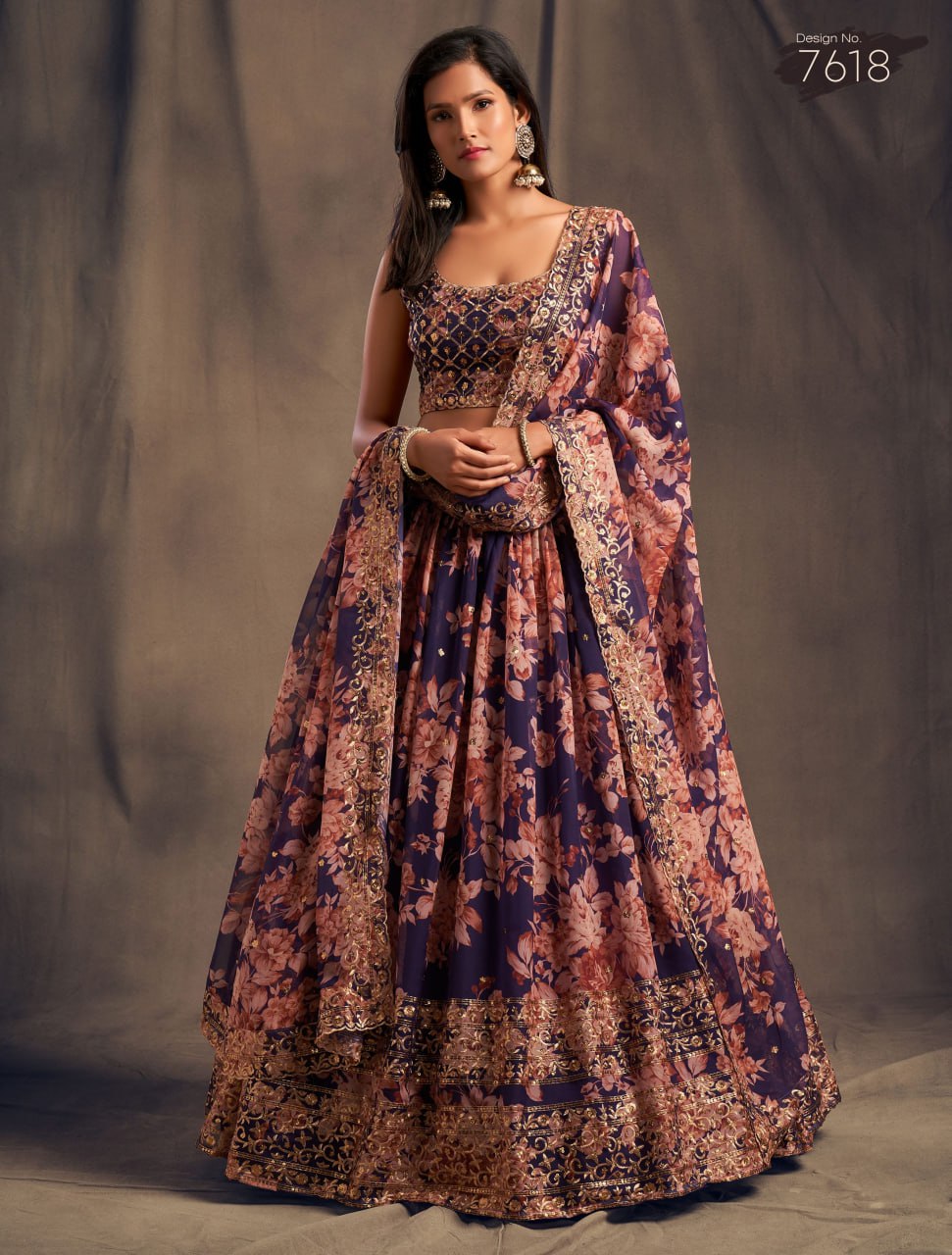Wedding Special attractive Printed and embroidery Lehenga Choli
