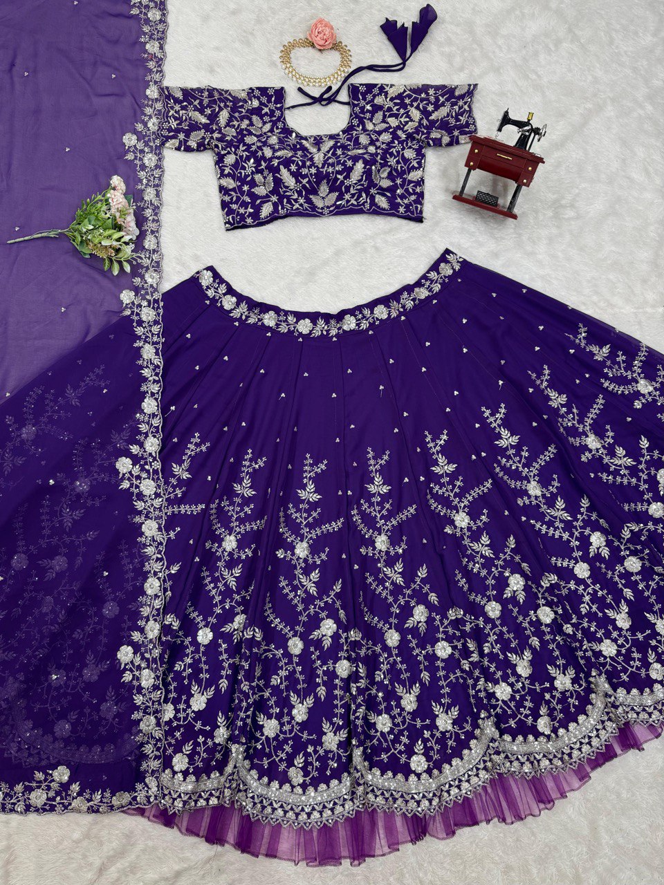 Buy Beautiful Designer Party Wear Embroidery Sequin Work Lehenga Choli