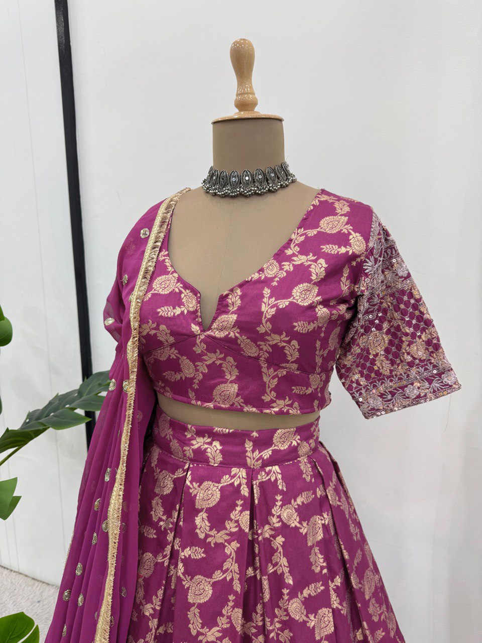 Most Trending Wedding Special Jequared Silk Lehenga Choli