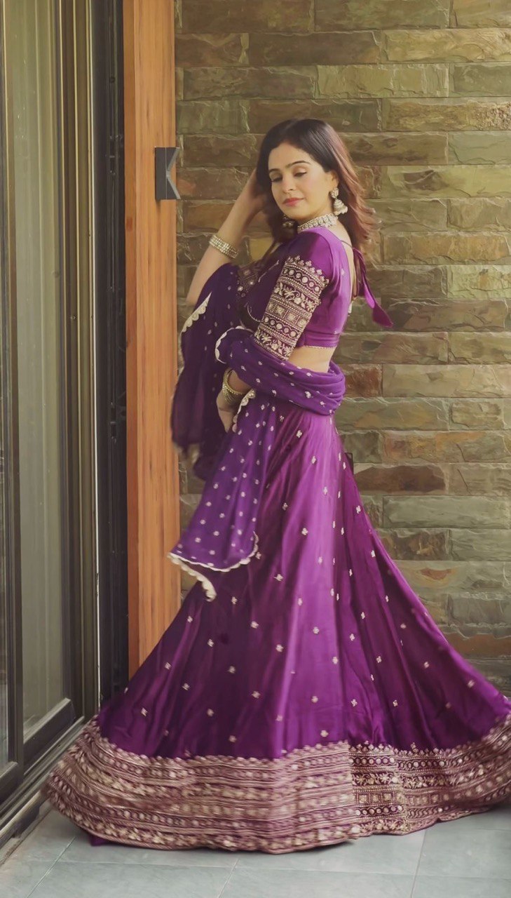 Satin Silk Designer Lehenga For Sister Wedding