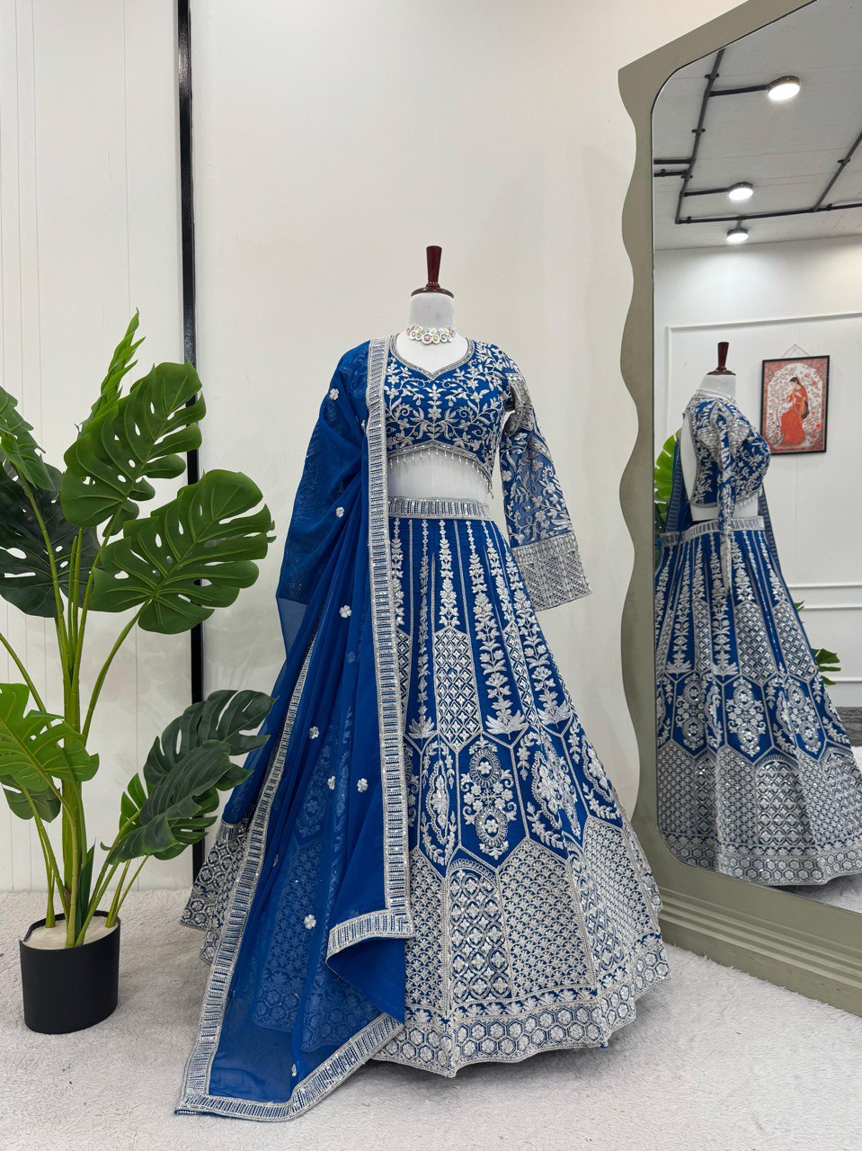 Wedding Special Royal Blue Color Embroidery Sequin Lehenga Choli
