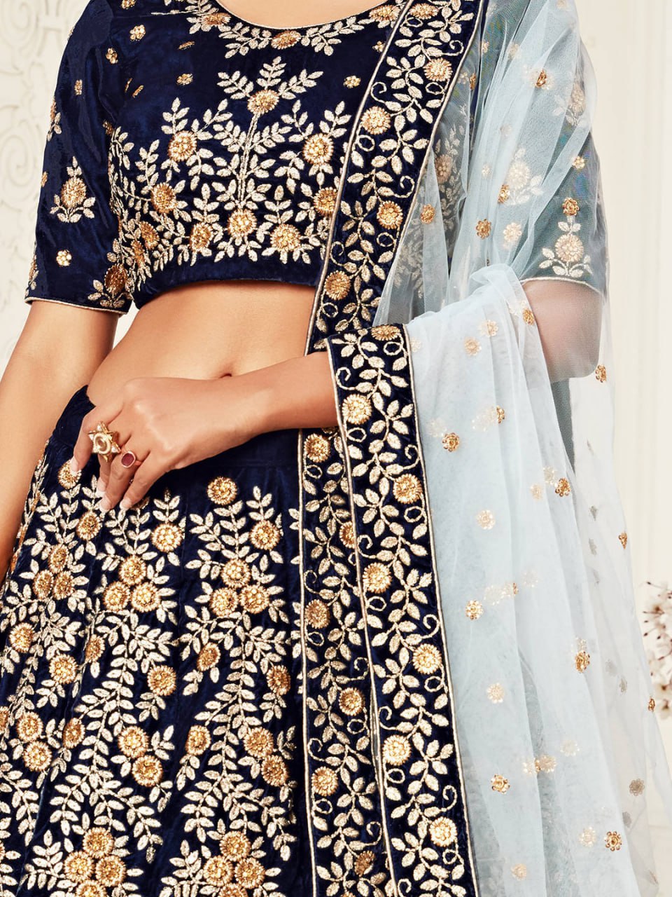 Wedding Special Navy Blue Bridal Lehenga