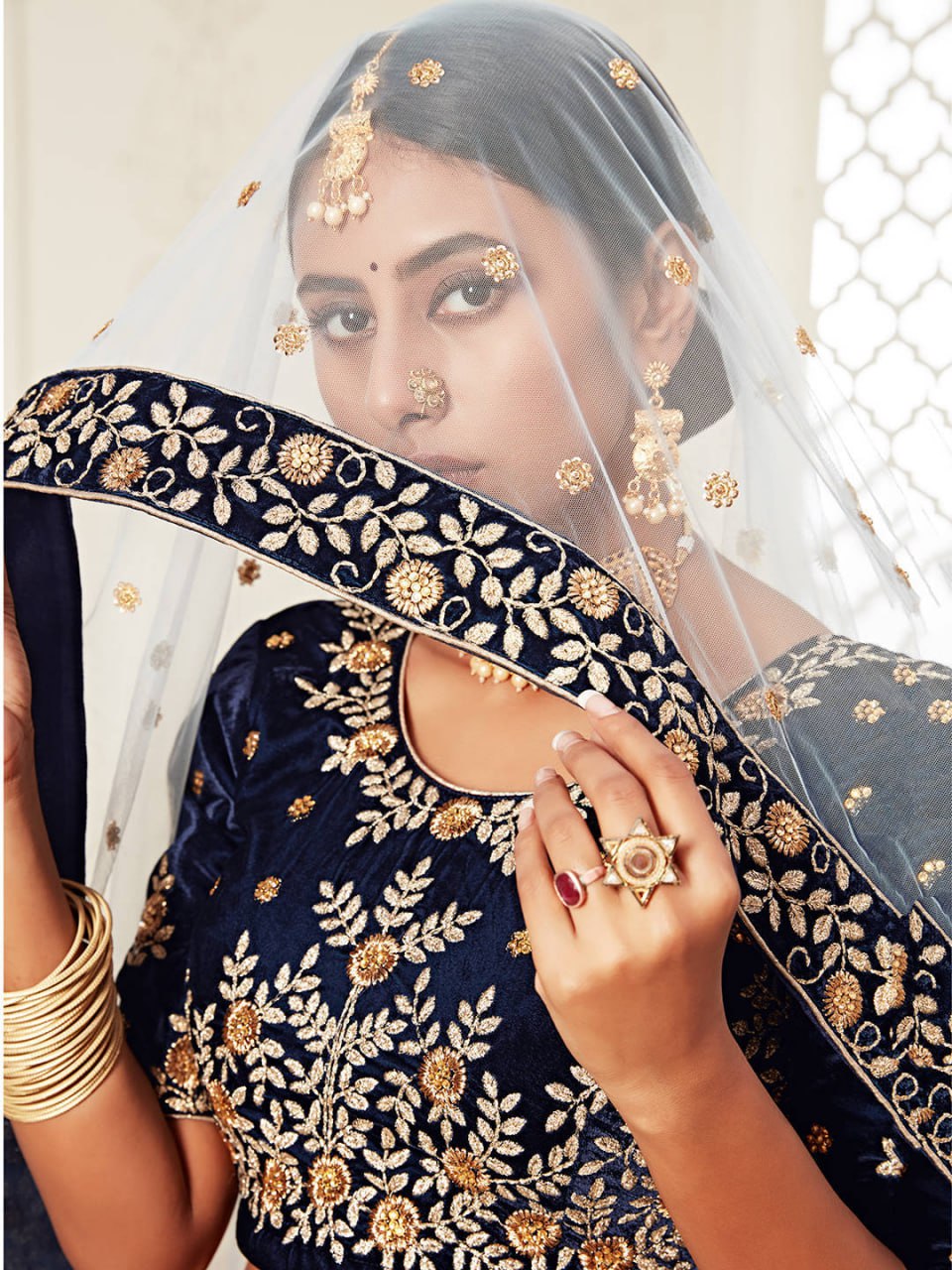 Wedding Special Navy Blue Bridal Lehenga