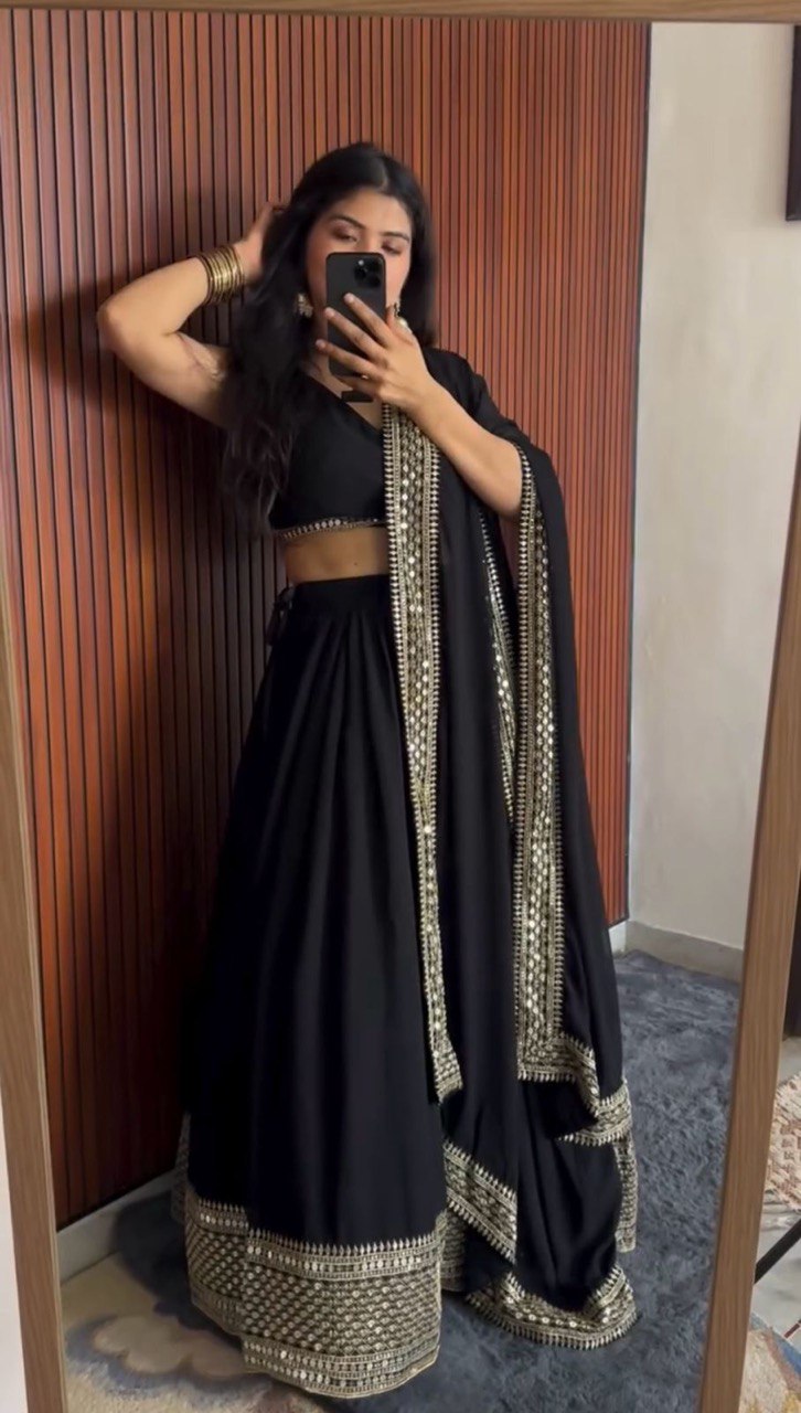 Festive Special Black Color Party Wear Designer Lehenga Choli