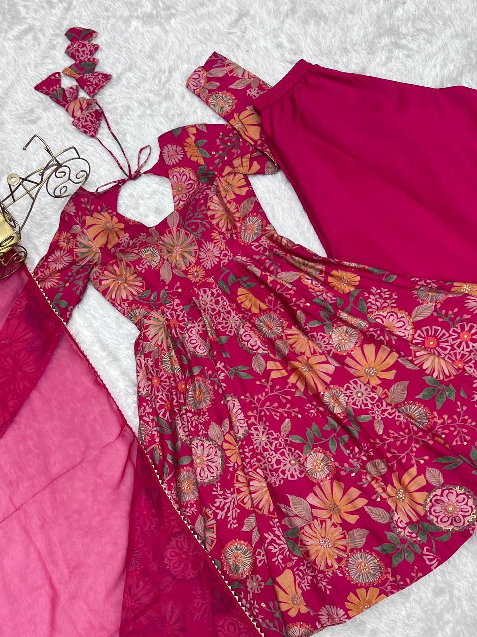Buy Beautiful Rani Pink Color Digital Printed Plazo Suit