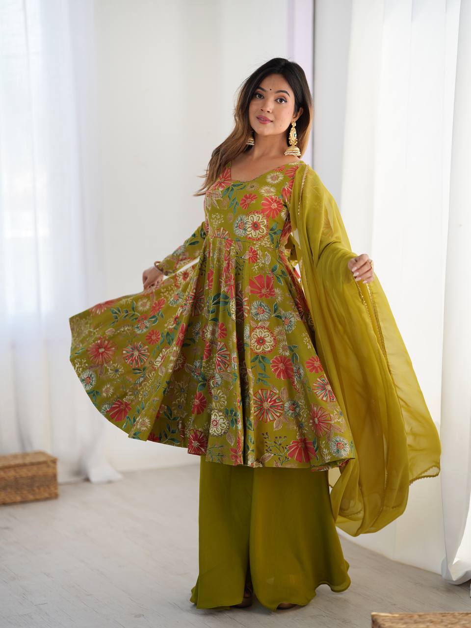 Haldi Function Special Party Wear Plazo Suit