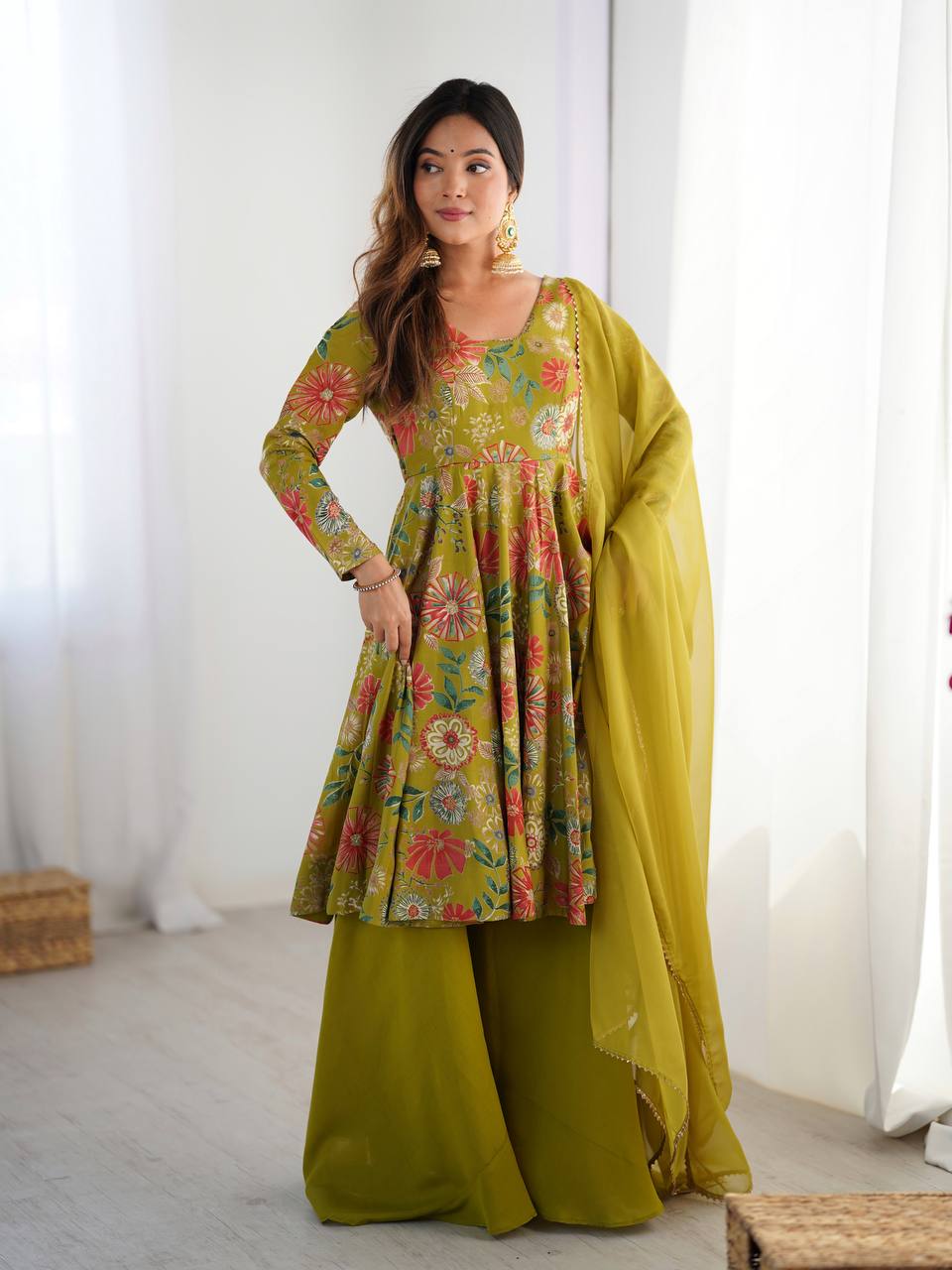 Haldi Function Special Party Wear Plazo Suit