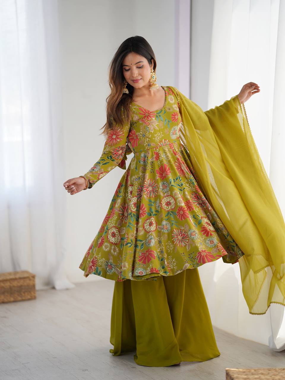 Haldi Function Special Party Wear Plazo Suit