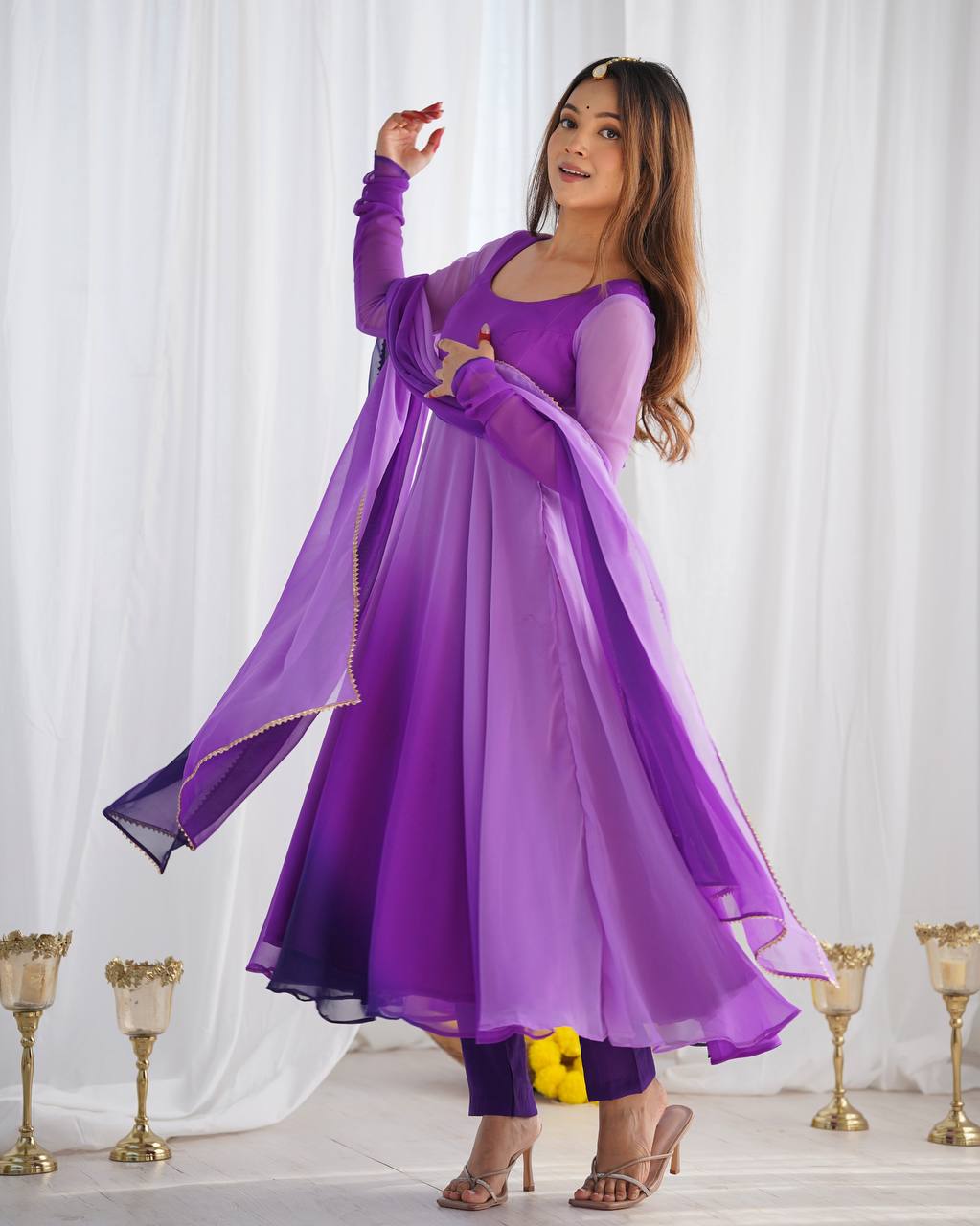 Most Trending Party Wear Digital Printed Party Anarkali Suit
