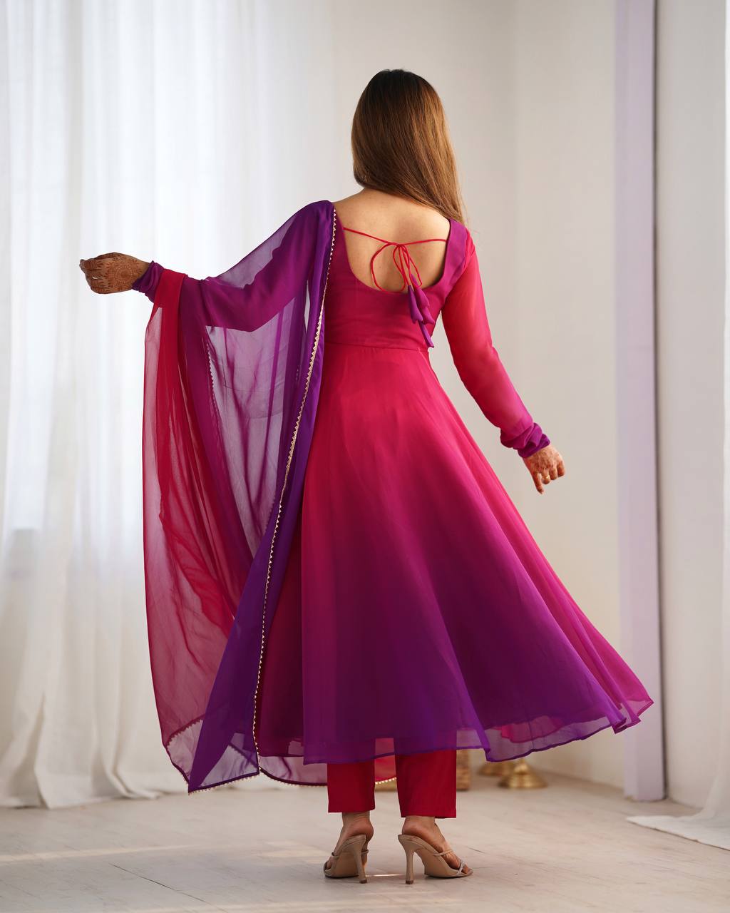 Multi Color Digital Printed Party Wear Anarkali Suit