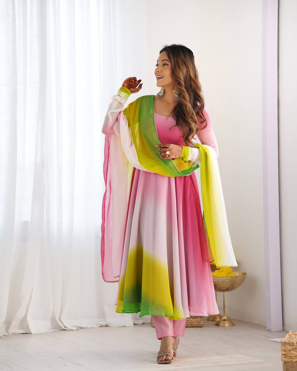 Festive Special Digital Printed Party Wear Anarkali Suit