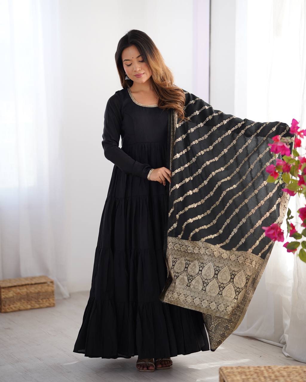 Black Color Party Wear Festive Special Anarkali Suit
