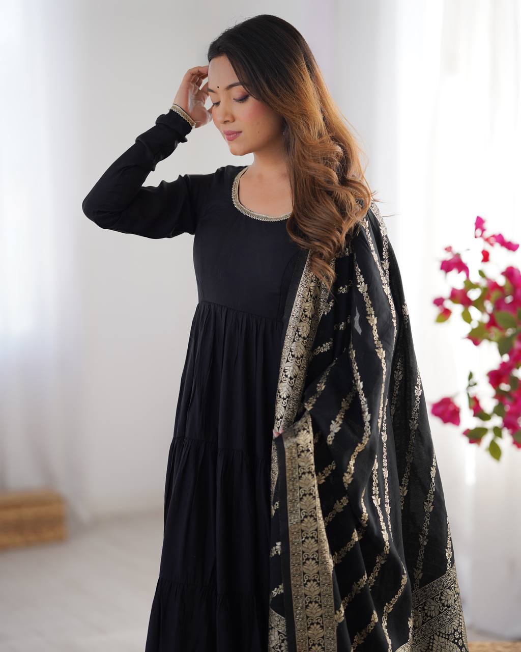 Black Color Party Wear Festive Special Anarkali Suit