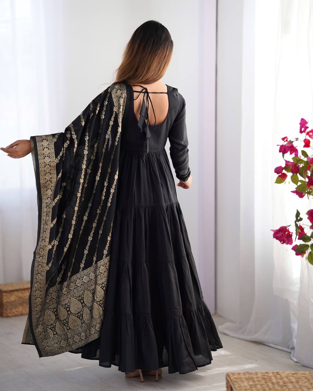 Black Color Party Wear Festive Special Anarkali Suit
