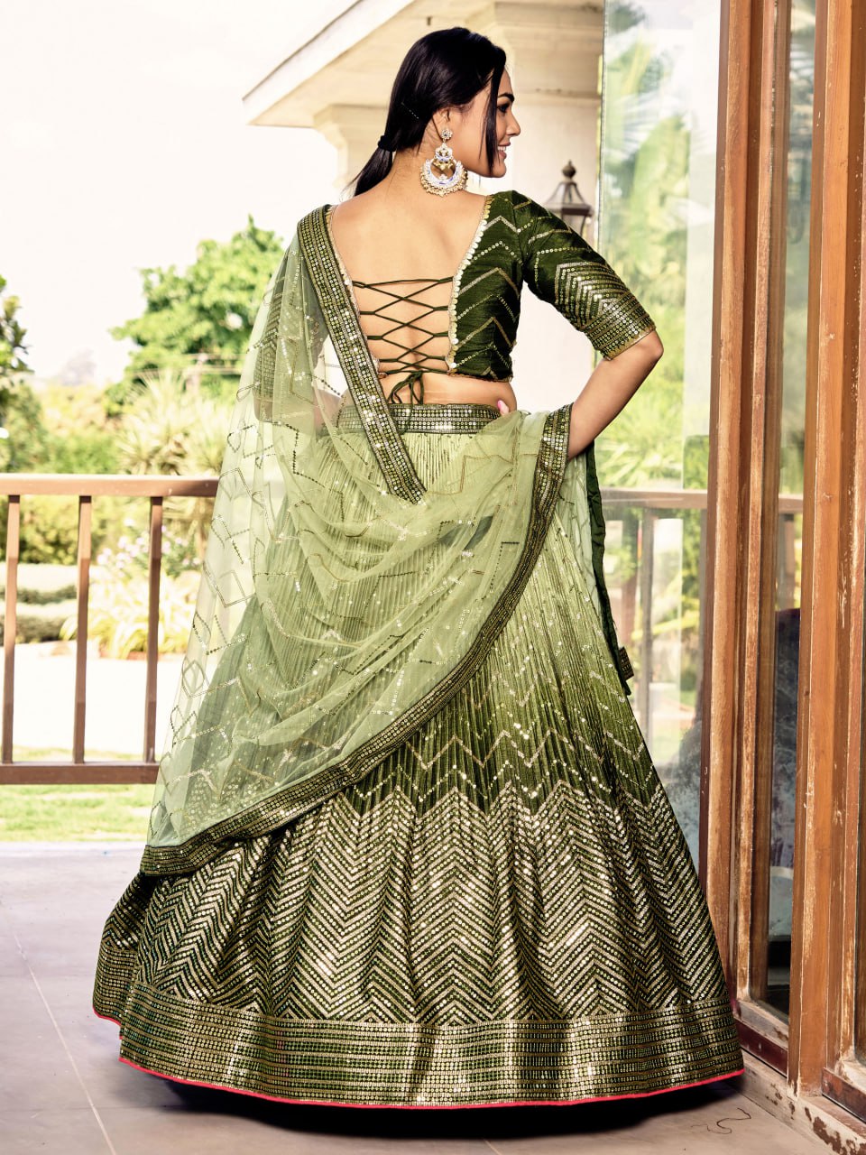Buy Beautiful Multi Color Embroidery Sequin Work Lehenga Choli