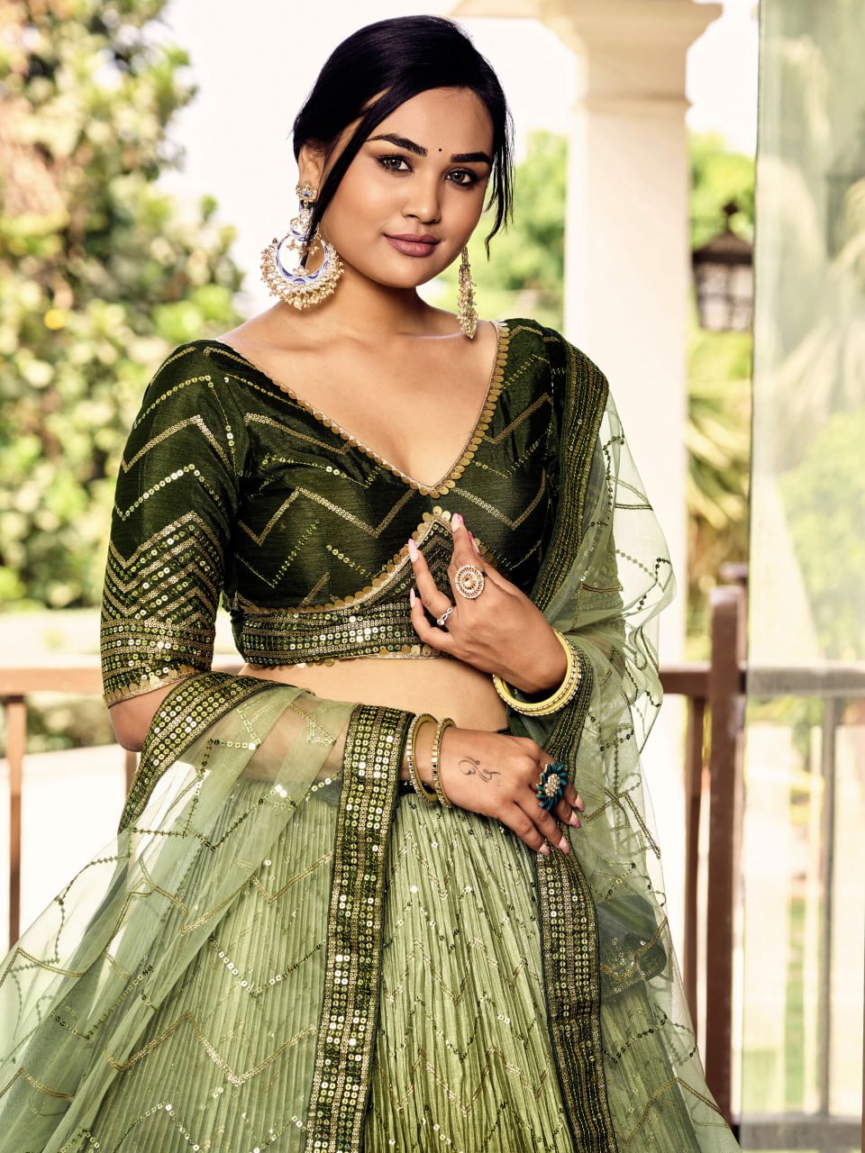 Buy Beautiful Multi Color Embroidery Sequin Work Lehenga Choli