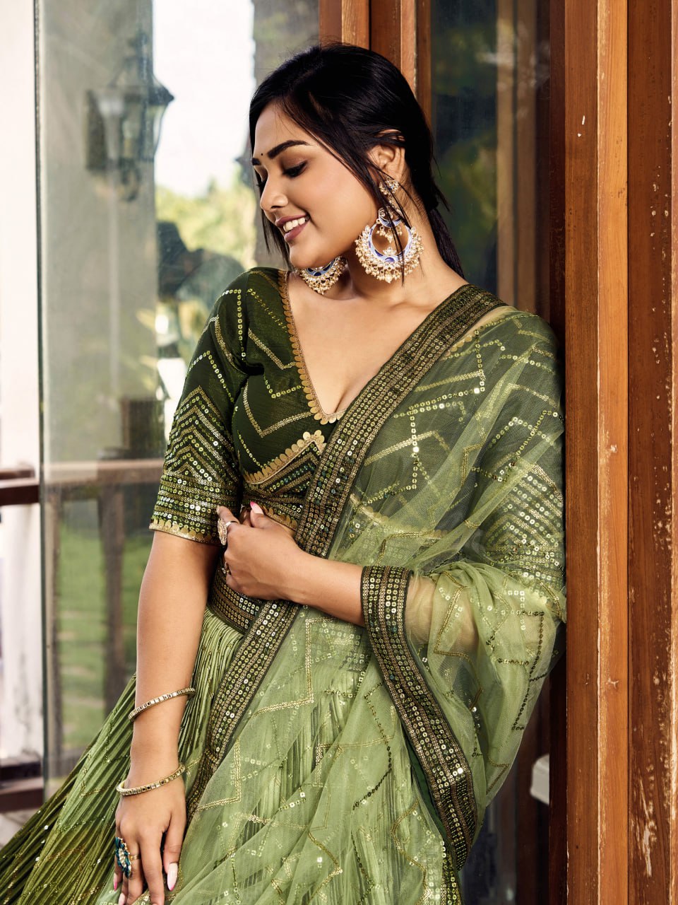 Buy Beautiful Multi Color Embroidery Sequin Work Lehenga Choli