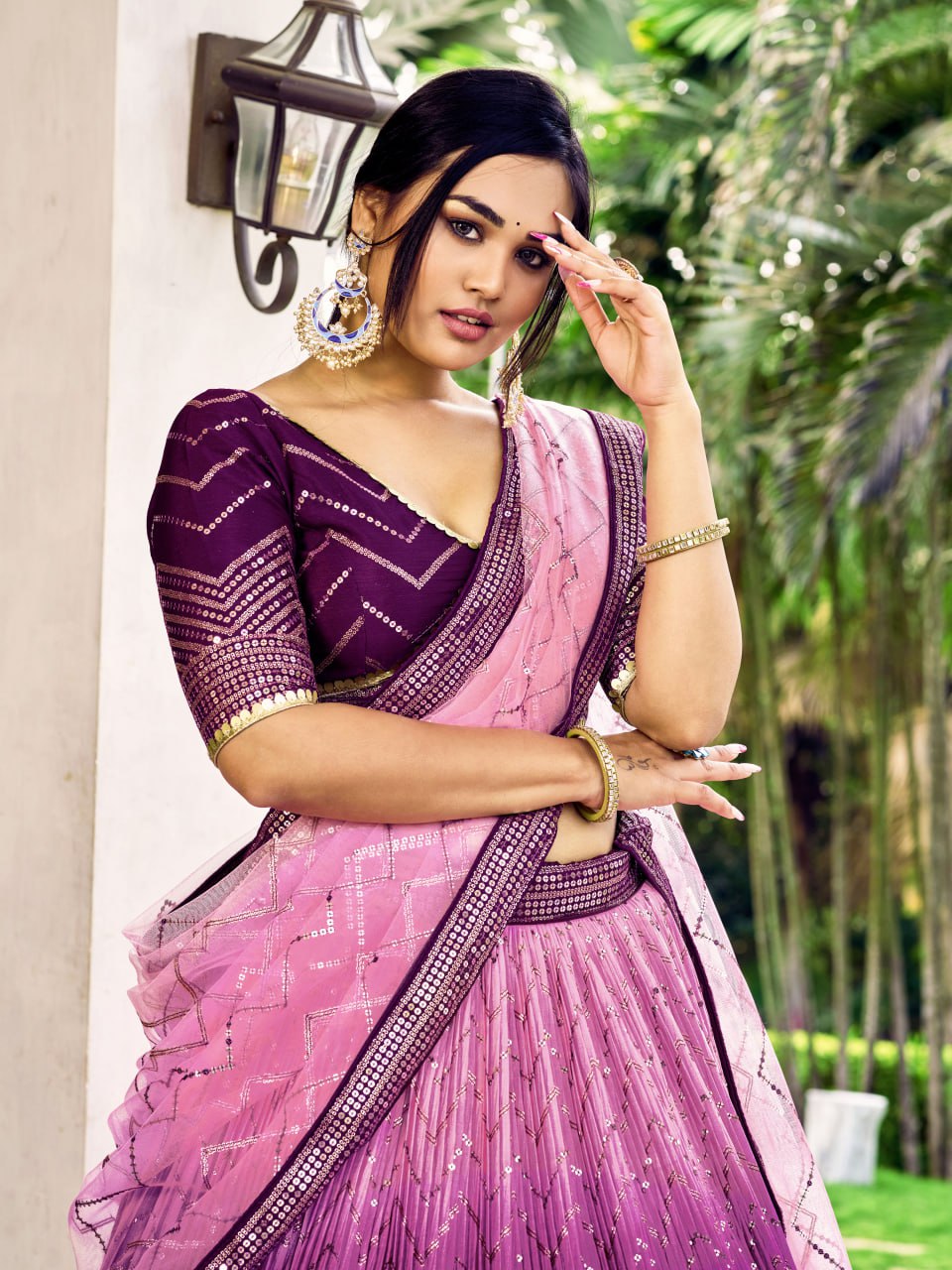 Wedding Special Multi Color Chinnon Embroidery Sequin Lehenga Choli