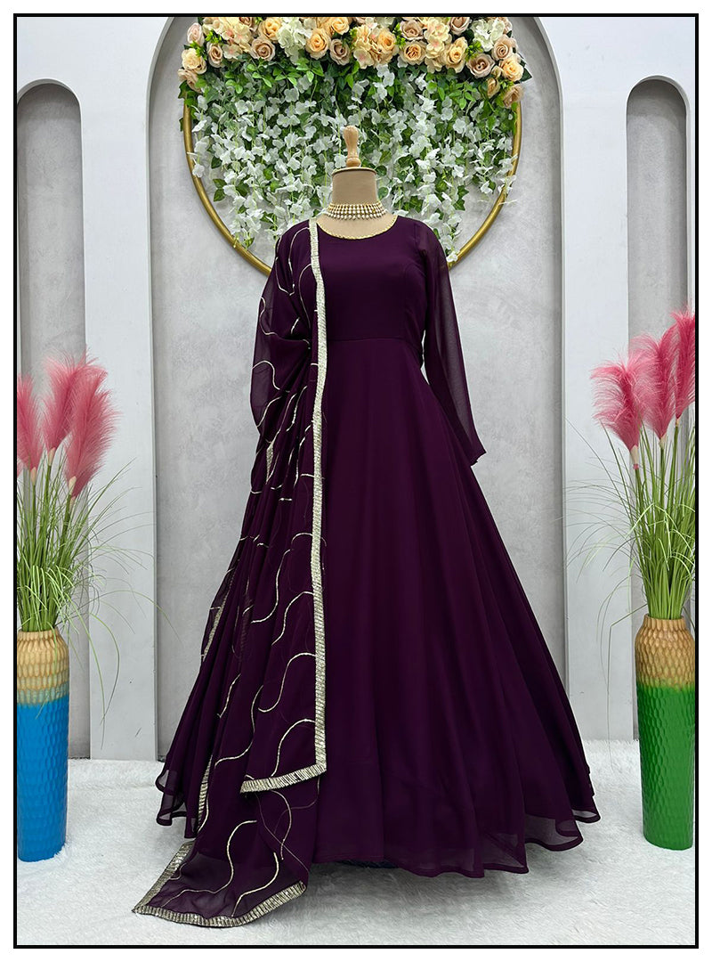 Most Trendy Faux Georgette Anarkali Gown