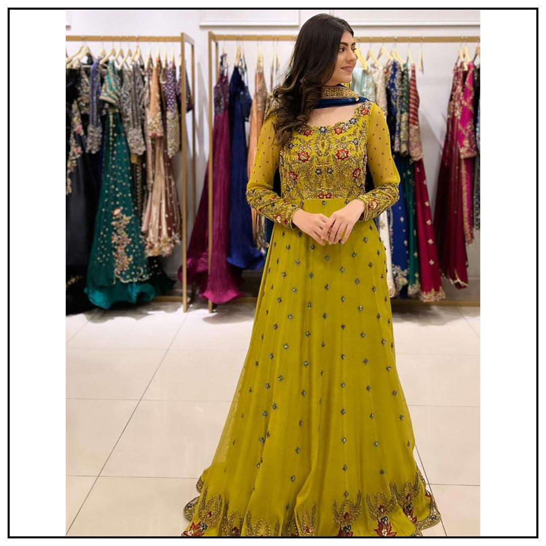 Beautiful Party Wear Designer Sequin Work Anarkali Gown