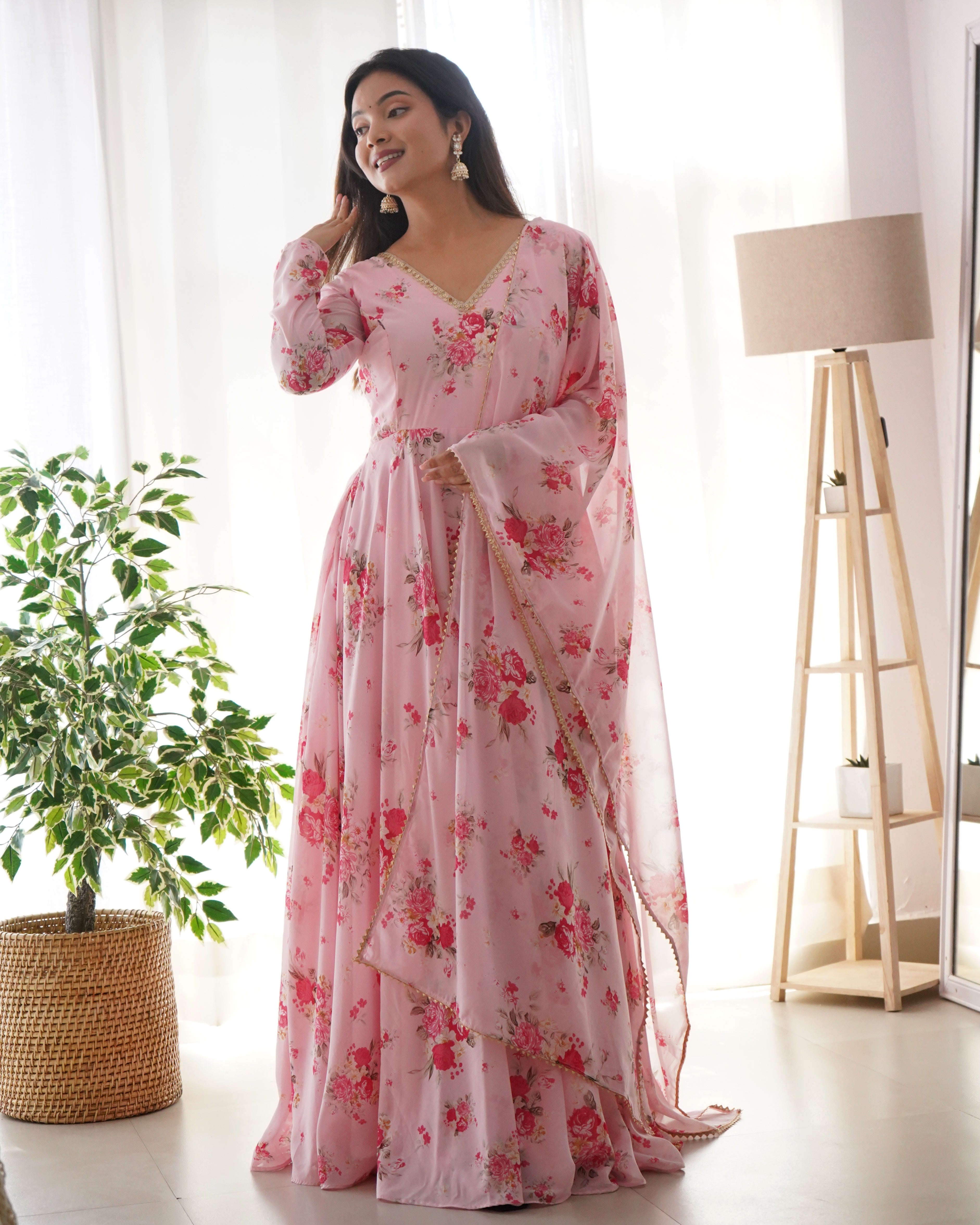 Beautiful Soft Georgette Printed Designer Gown